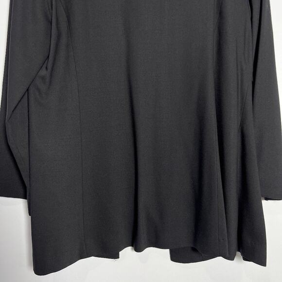 Eileen Fisher Open Front Wool Blazer Jacket SIZE M Black Italian Fabric - Picture 12 of 13